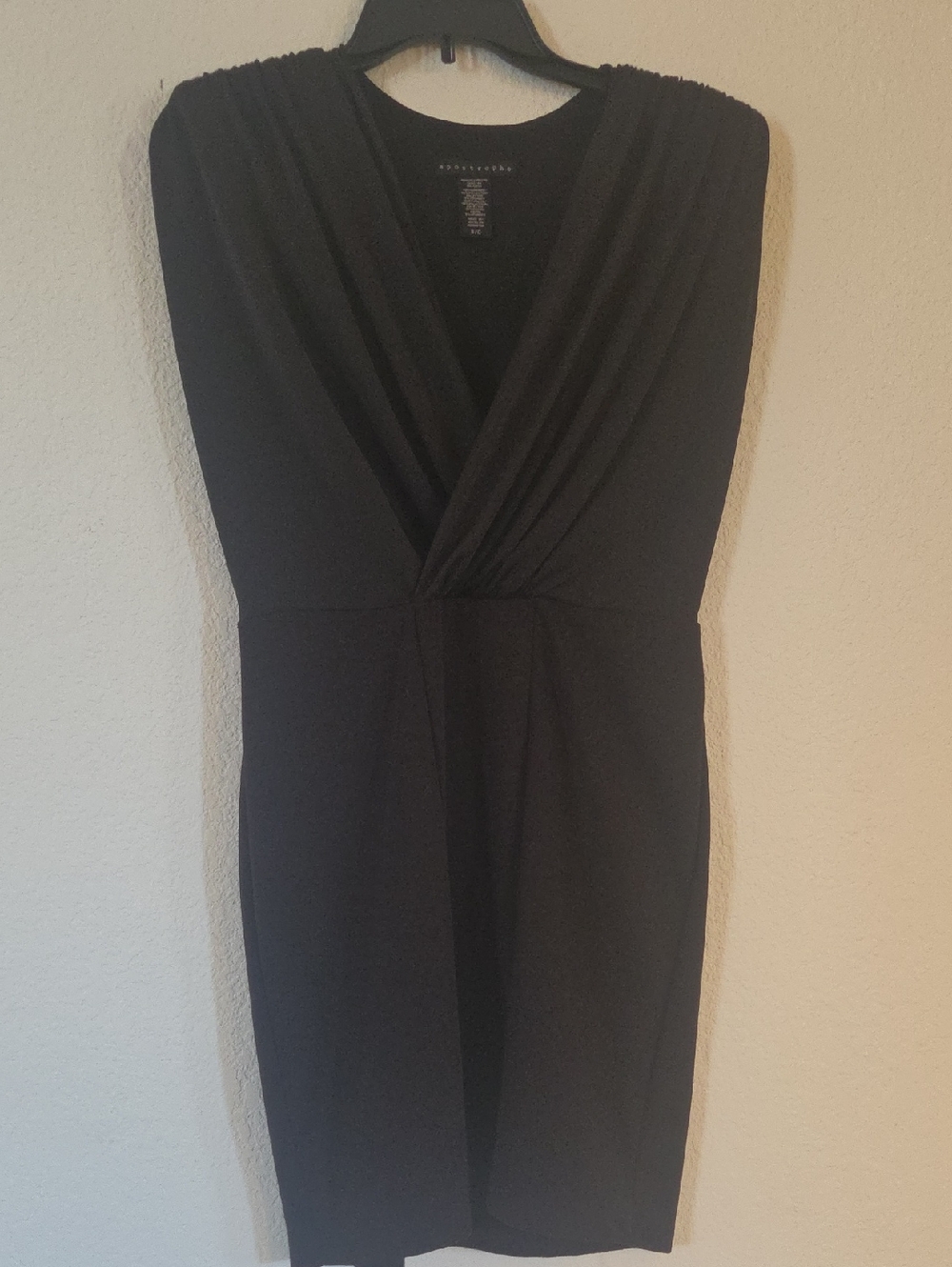 Apostrophe Black Faux-Wrap Sleeveless Midi Dress